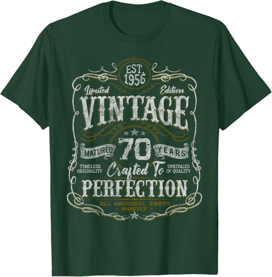 Vintage 1956 Limited Edition Shirt 70 Year Old 70th Birthday T-Shirt - T-Shirt | Forest