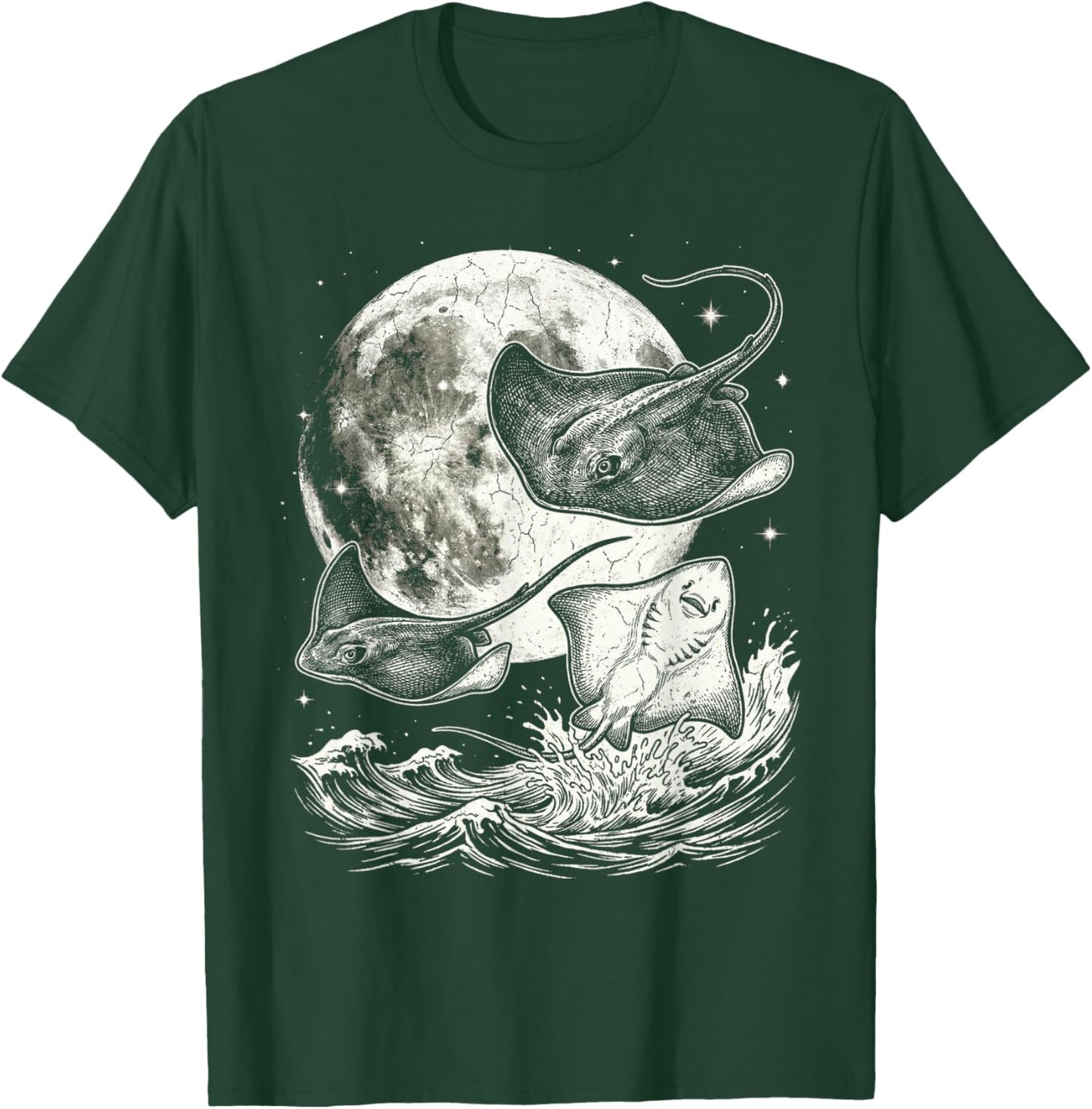 Stingray 90s Style Vintage Aesthetic Y2K Stingray Graphic T-Shirt - T-Shirt | Forest