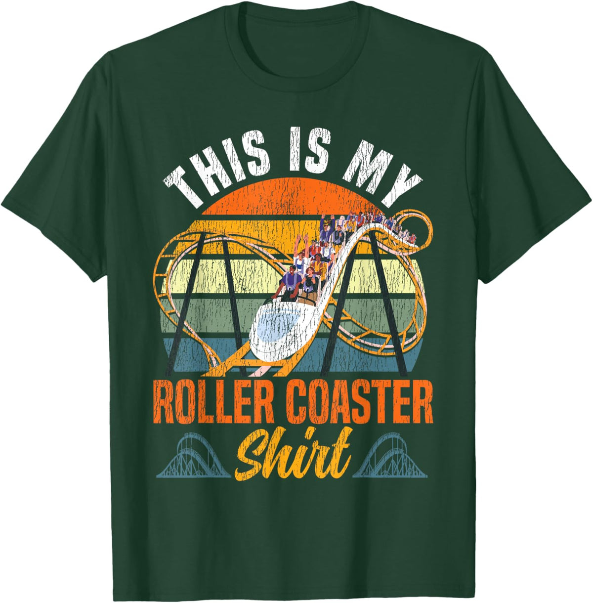 Roller Coaster Retro Vintage This is My Roller Coaster Shirt T-Shirt - T-Shirt | Forest