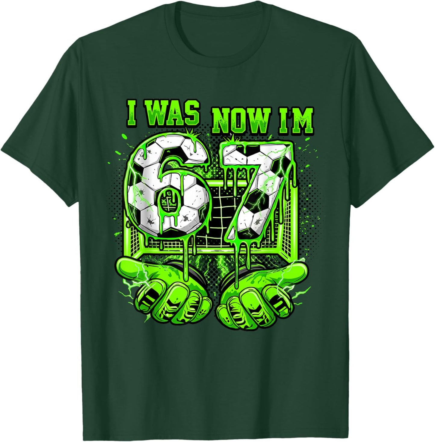 I was 6 Now I'm 7 Year Old Soccer Funny 7th Birthday Boy T-Shirt - T-Shirt | Forest