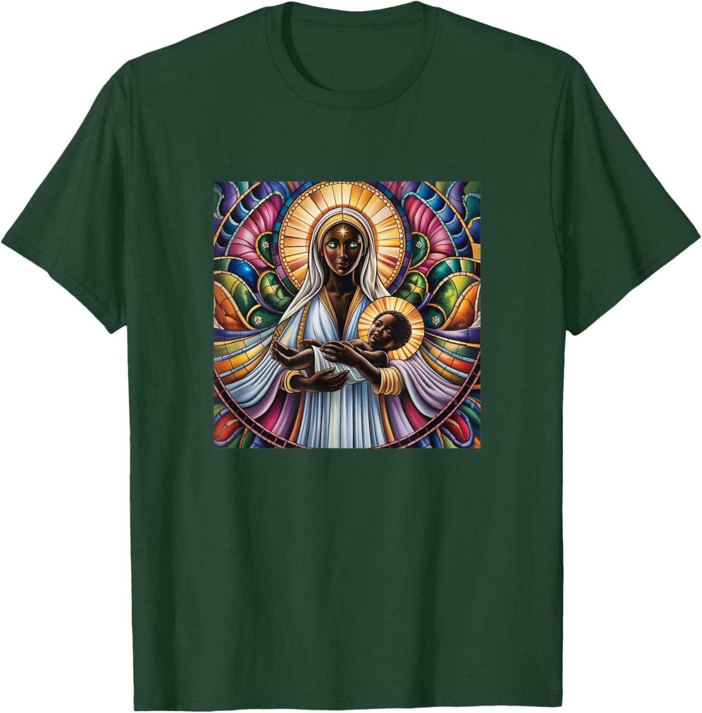 Black Madonna and Child - Mary, Blessed Virgin T-Shirt - T-Shirt | Forest