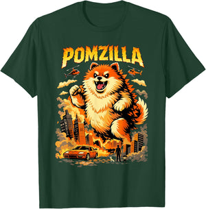 Pomzilla Pomeranian Dog Vintage Monster Pom Dog Lover T-Shirt - T-Shirt | Forest