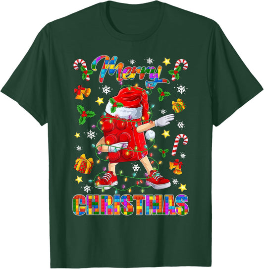 Merry Christmas Dabbing Blocks Building Master Builder Boys T-Shirt - T-Shirt | Forest