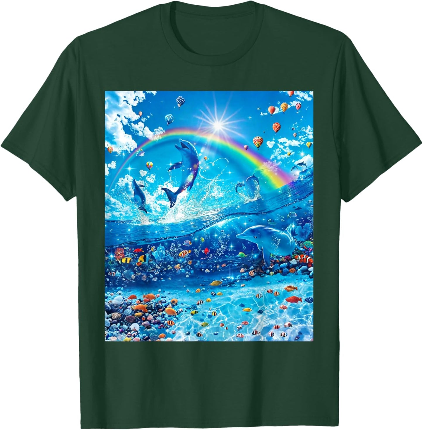 Dolphin Core Aesthetic Symphony Meme Full Rectangle Fill T-Shirt - T-Shirt | Forest