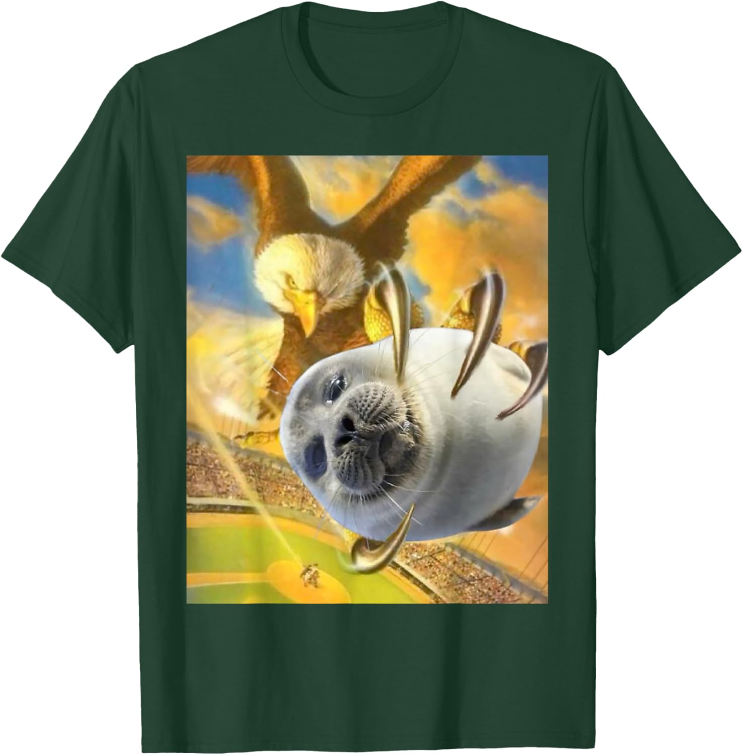 Funny Eagle Holding Seal Meme T-Shirt - T-Shirt | Forest