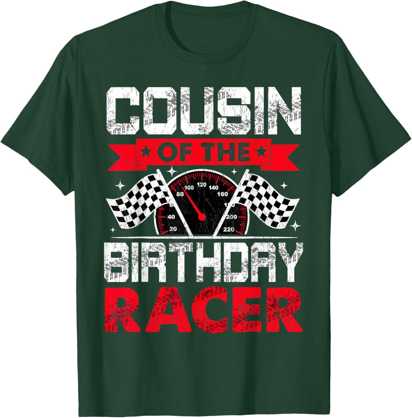 Cousin of The Birthday Racer Bday Racing Car Family T-Shirt - T-Shirt | Forest