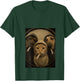 Women's Cats and Dogs Smoking Cigarette Staring Through a Peephole V-Neck T-Shirt - T-Shirt | Forest