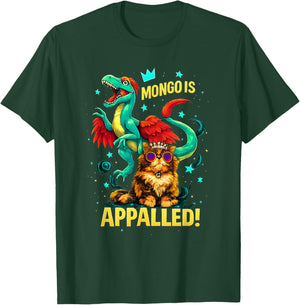 Vintage Mongo is Appalled, Princess Cat Riding Dinosaur T-Shirt - T-Shirt | Forest