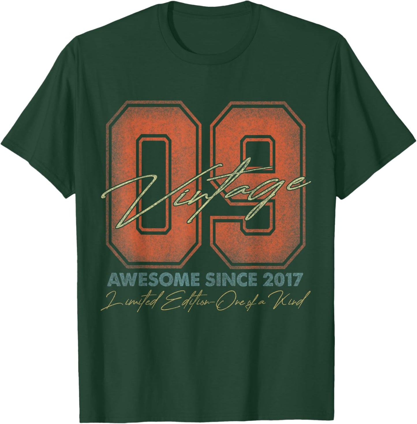 9 Year Old Gifts Vintage 2017 Limited Edition 9th Birthday T-Shirt - T-Shirt | Forest