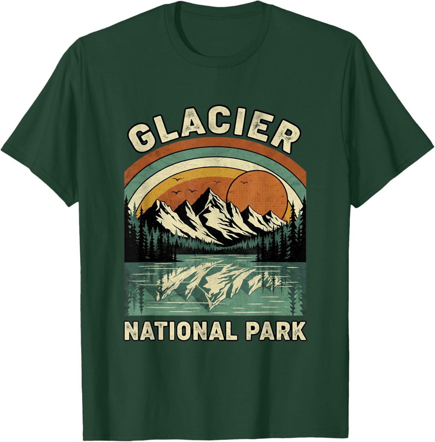 Glacier National Park Hiking Souvenir Adventure Outdoor T-Shirt - T-Shirt | Forest