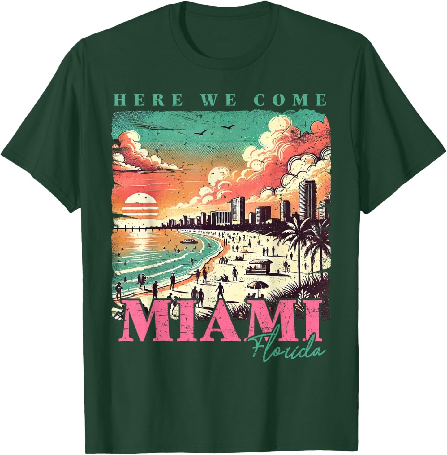 Miami Beach Florida Family Vacation Surfer FL Trip Souvenir T-Shirt - T-Shirt | Forest