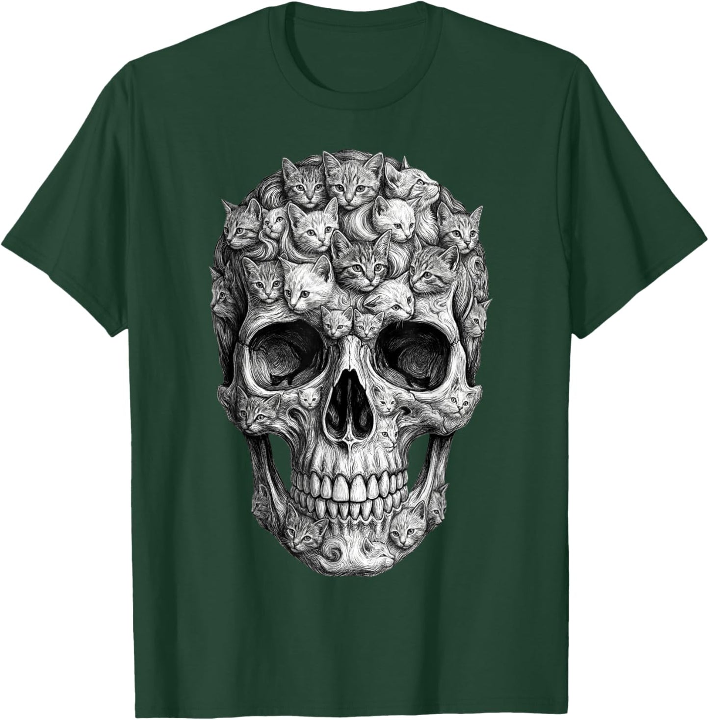 Skull But It's Cats Kitty Skeleton Halloween Cat Skull T-Shirt - T-Shirt | Forest