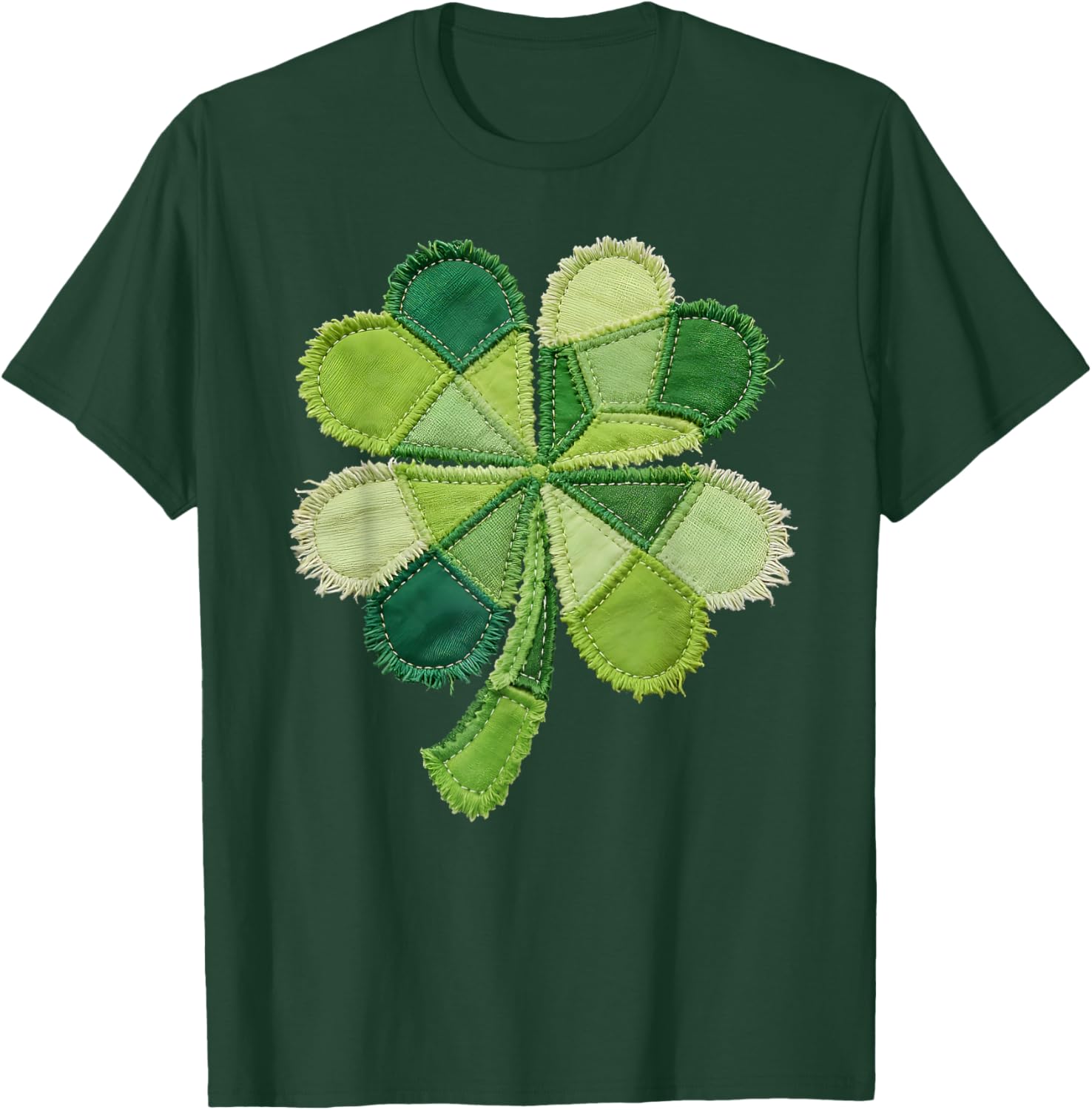 Happy St.Patrick's Day Lucky Shamrock Irish Ireland Crochet T-Shirt - T-Shirt | Forest
