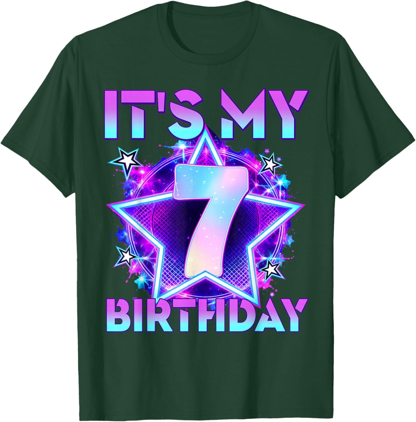 7 Years Old Birthday K Pop Kids 7th Birthday Girls Boy K-pop T-Shirt - T-Shirt | Forest