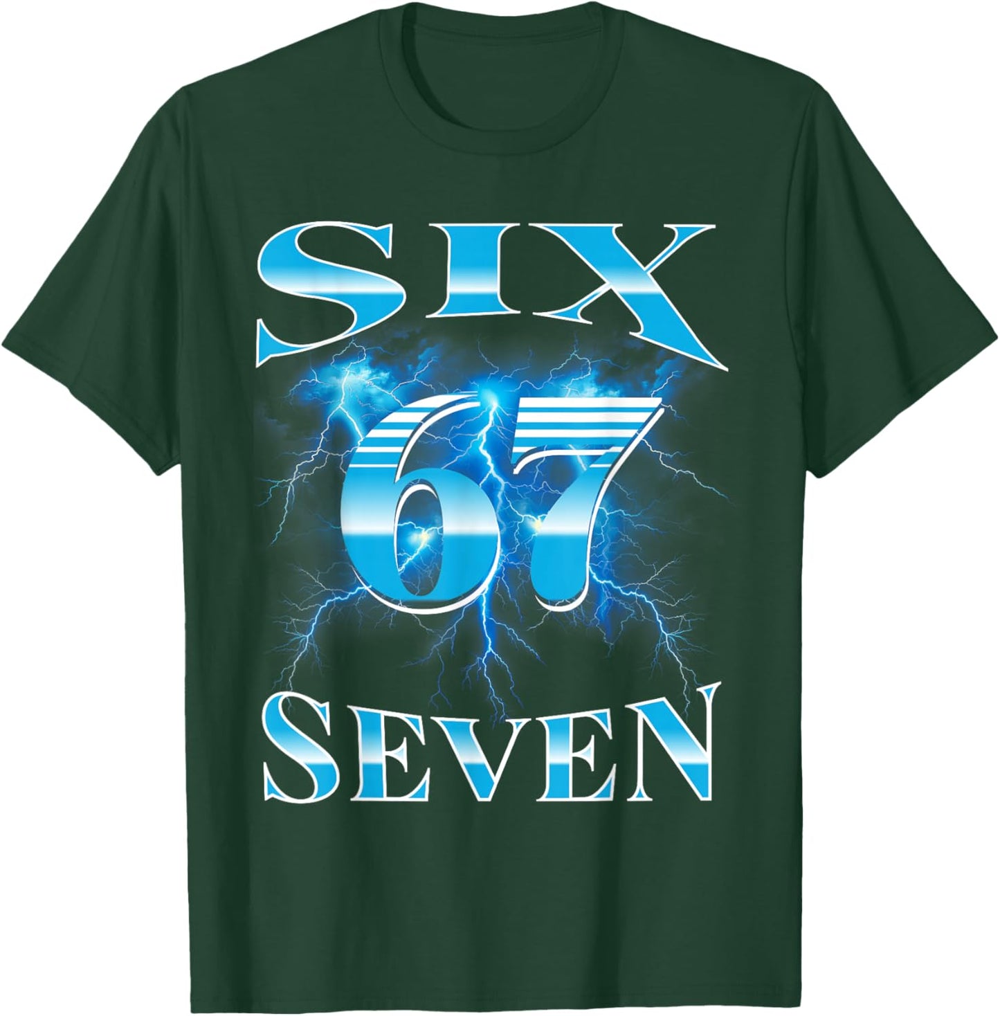 Six Seven 67 Meme Bootleg Style 90s 80s Alpha Gen Slang T-Shirt - T-Shirt | Forest