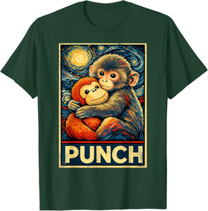Baby Monkey Punch and Plush Funny Starry Night T-Shirt - T-Shirt | Forest