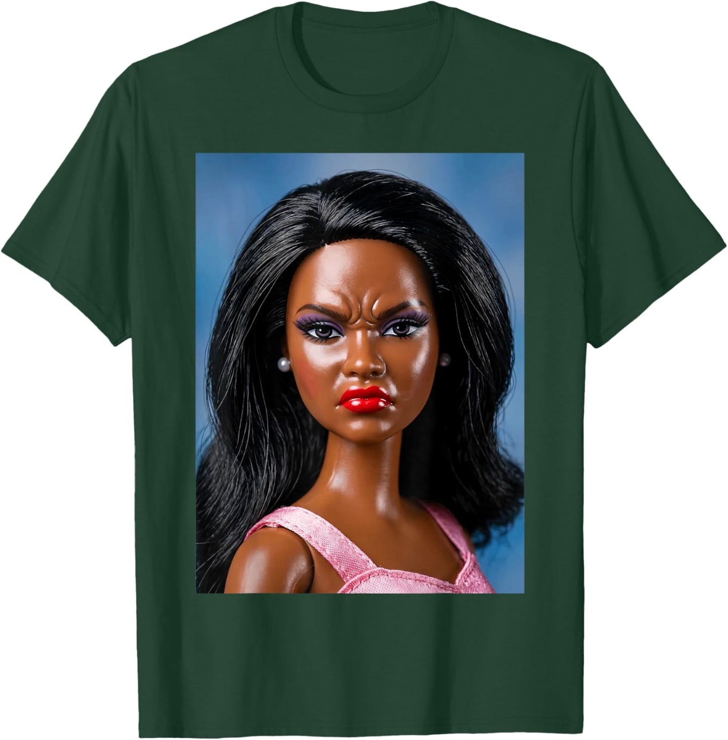 Angry Disgusted Black Doll Face Meme Reaction Meme Funny T-Shirt - T-Shirt | Forest