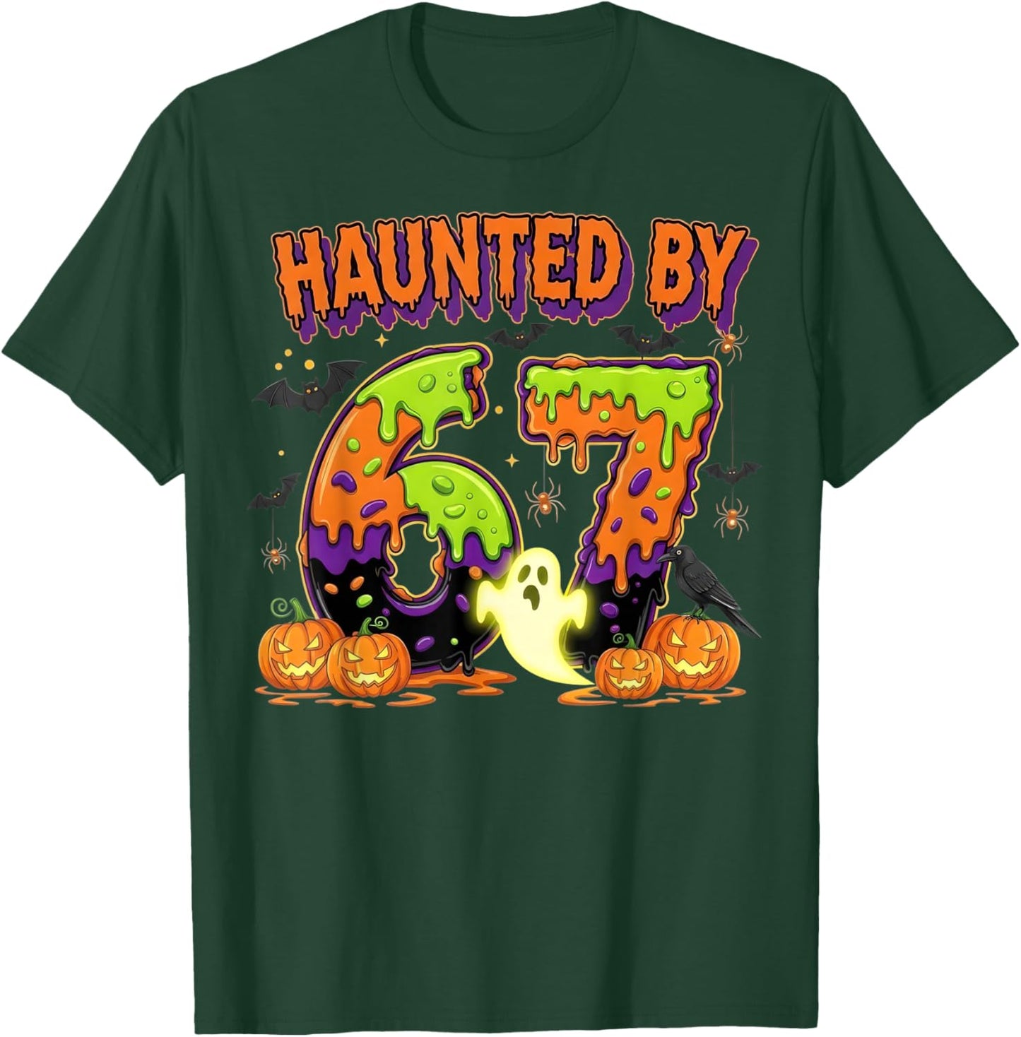 Haunted by 6-7 Retro Halloween 67 Ghost Pumpkin Funny Kids T-Shirt - T-Shirt | Forest