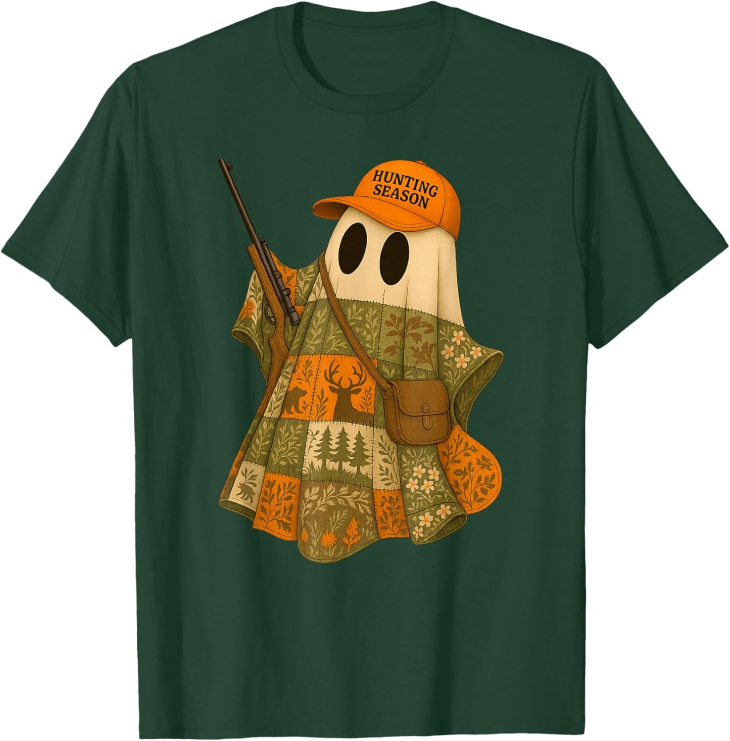 Hunting Season Camo Hunting Ghost Patchwork T-Shirt - T-Shirt | Forest