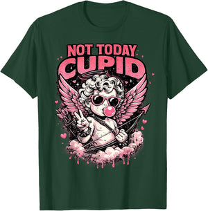 Not Today Cupid Funny Anti Valentine Graphic Gifts Men Women T-Shirt - T-Shirt | Forest