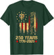 Flag Cross 250 Years Faith and Freedom 1776-2026 T-Shirt - T-Shirt | Forest