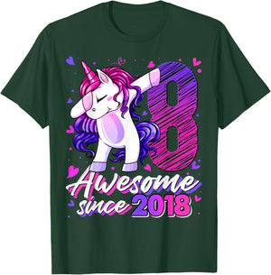 8th Birthday Shirt Girl 8 Year Old Gifts 8 Birthday Girl T-Shirt - T-Shirt | Forest