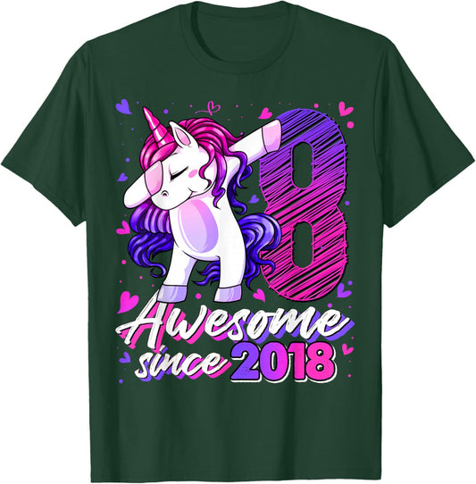 8th Birthday Shirt Girl 8 Year Old Gifts 8 Birthday Girl T-Shirt - T-Shirt | Forest