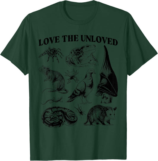Love The Unloved Cute Animals Biology Vet Funny Axolotl Bat T-Shirt - T-Shirt | Forest