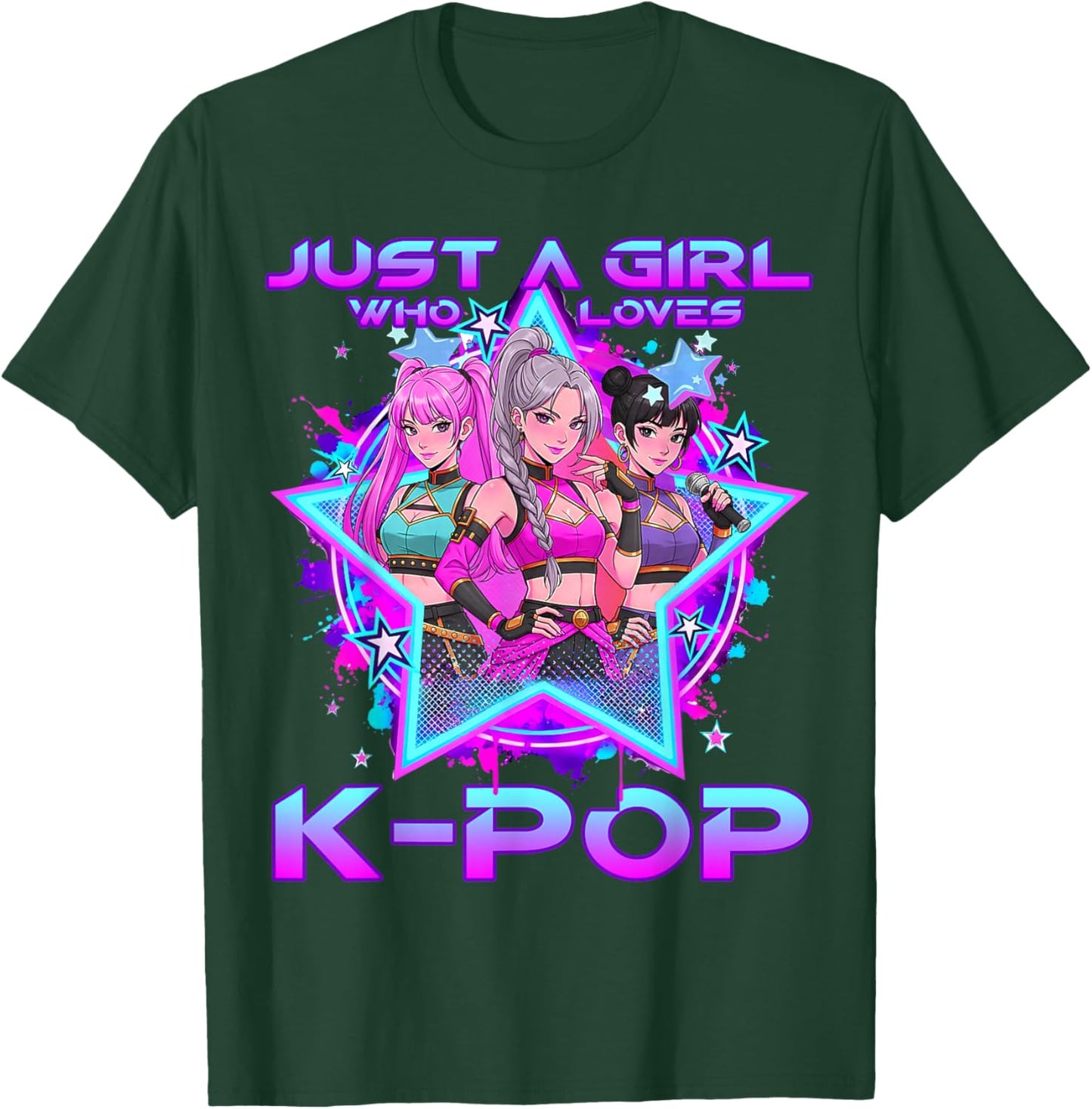 Just A Girl Who Loves K-pop Kids Girls K-pop Birthday Kpop T-Shirt - T-Shirt | Forest