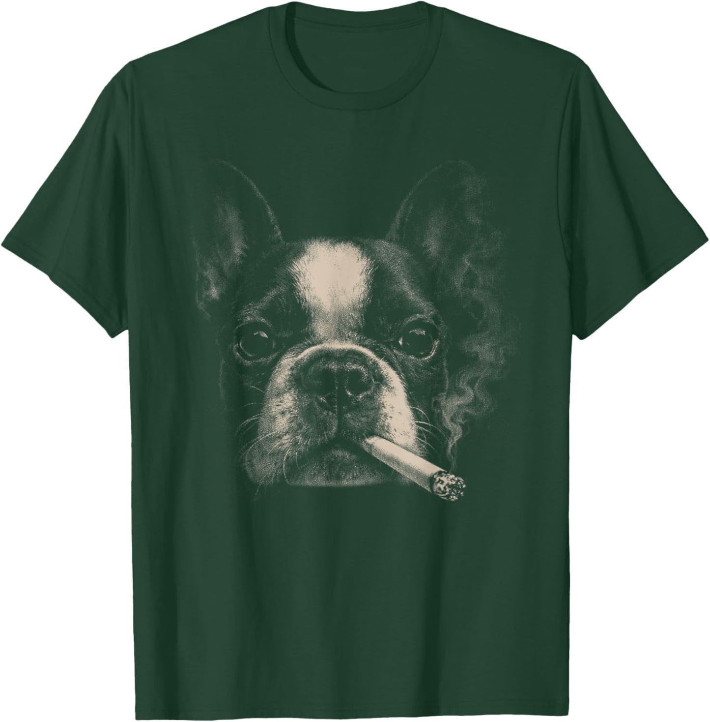 Dog Smoking Funny Boston Terrier Smoking Dog Meme T-Shirt - T-Shirt | Forest