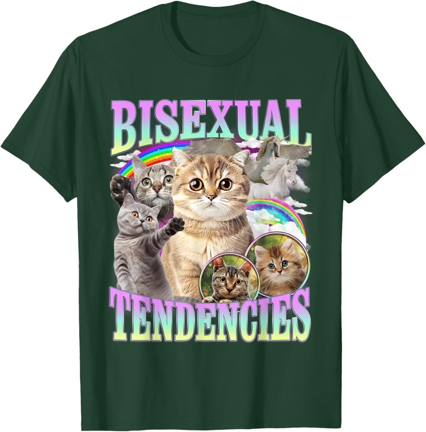 Bisexual Tendencies Funny Cat Meme Inappropriate LGBTQ T-Shirt - T-Shirt | Forest