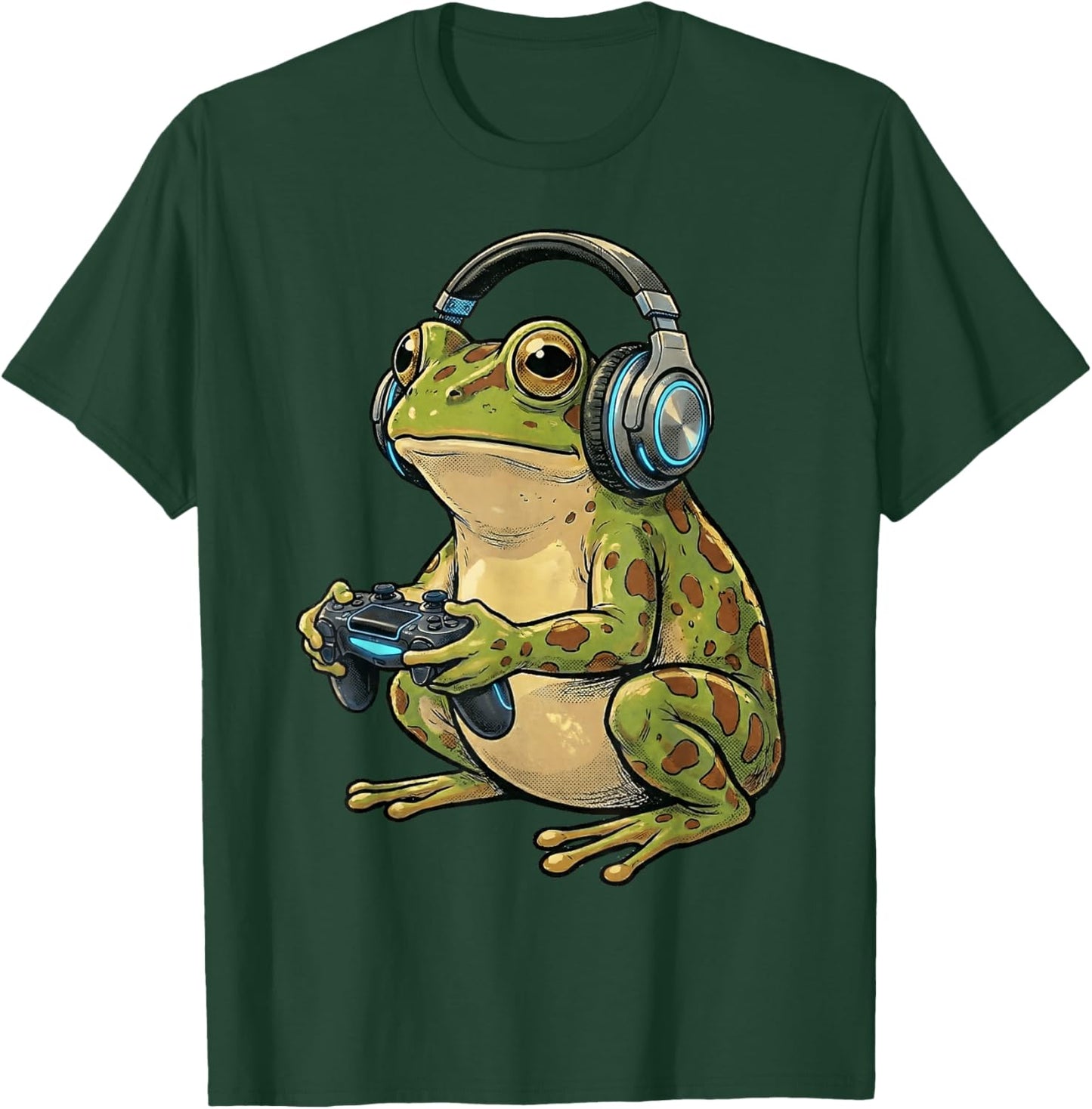 Funny Graphic Gamer Frog Video Games Gaming Frog Animals T-Shirt - T-Shirt | Forest