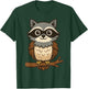 Funny Raccoon Owl Hybrid Mashup Animal Lover Men Women Kid T-Shirt - T-Shirt | Forest