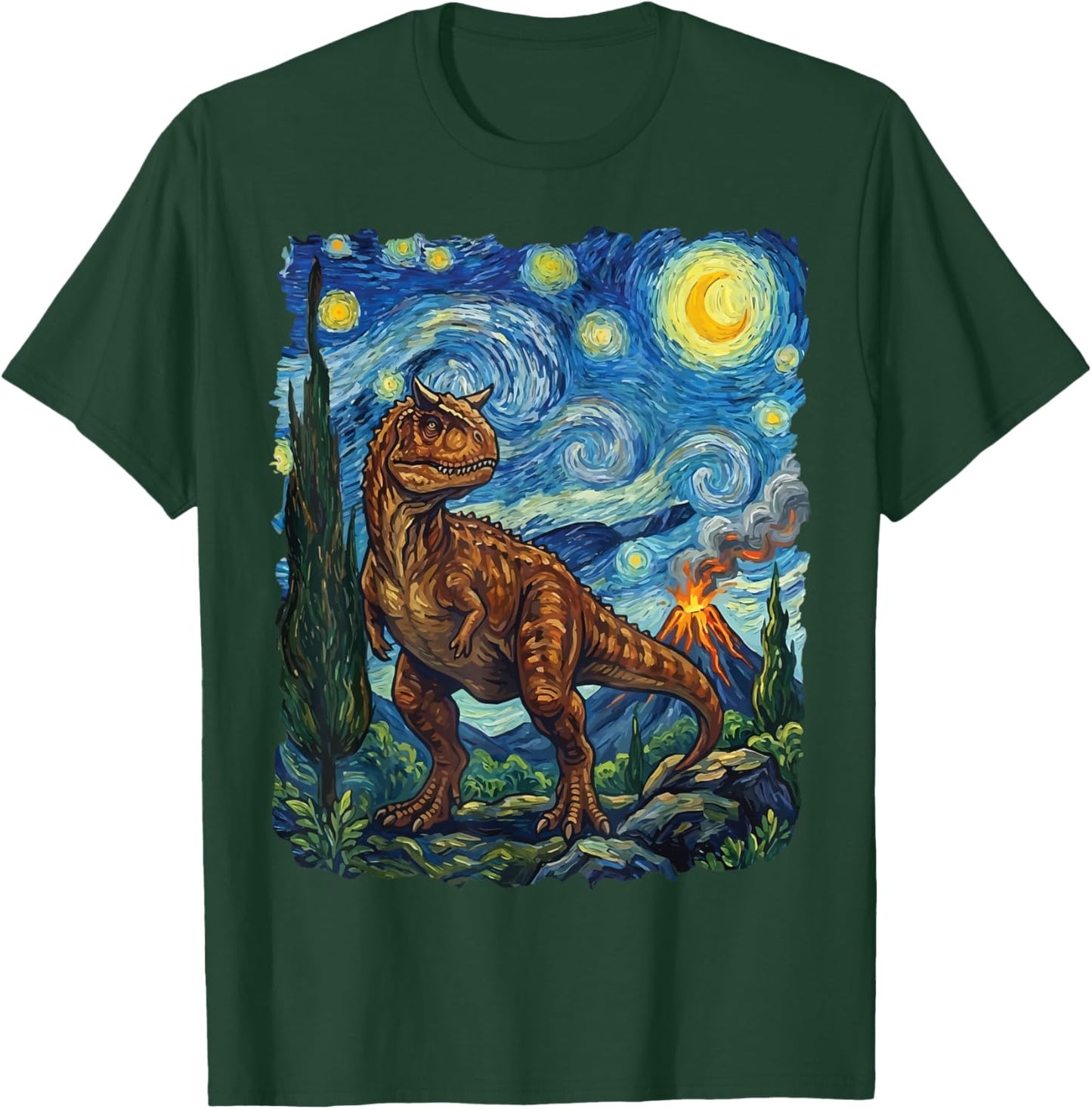 Carnotaurus Starry Night T-Shirt - T-Shirt | Forest