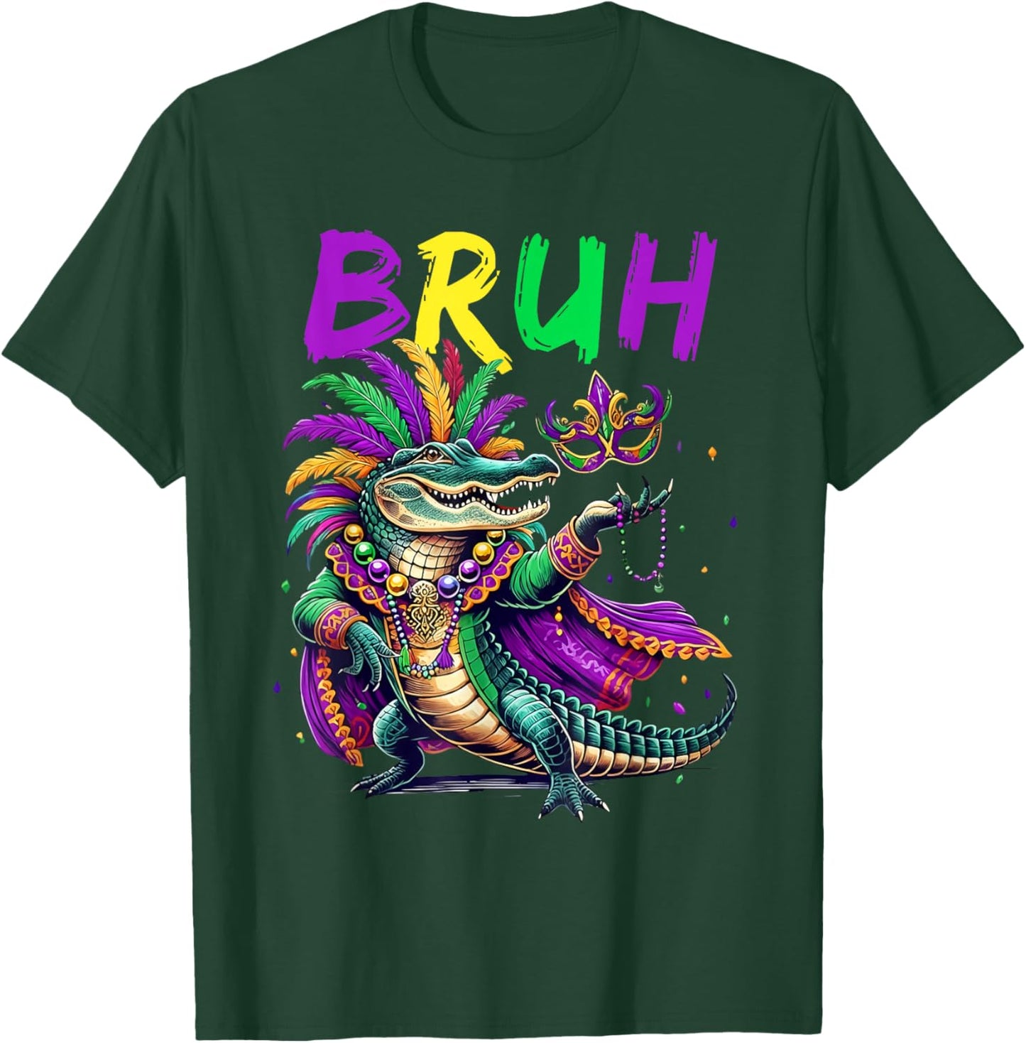 Mardigator Alligator Bruh Mardi Gras Costume Teens Boys Kids T-Shirt - T-Shirt | Forest