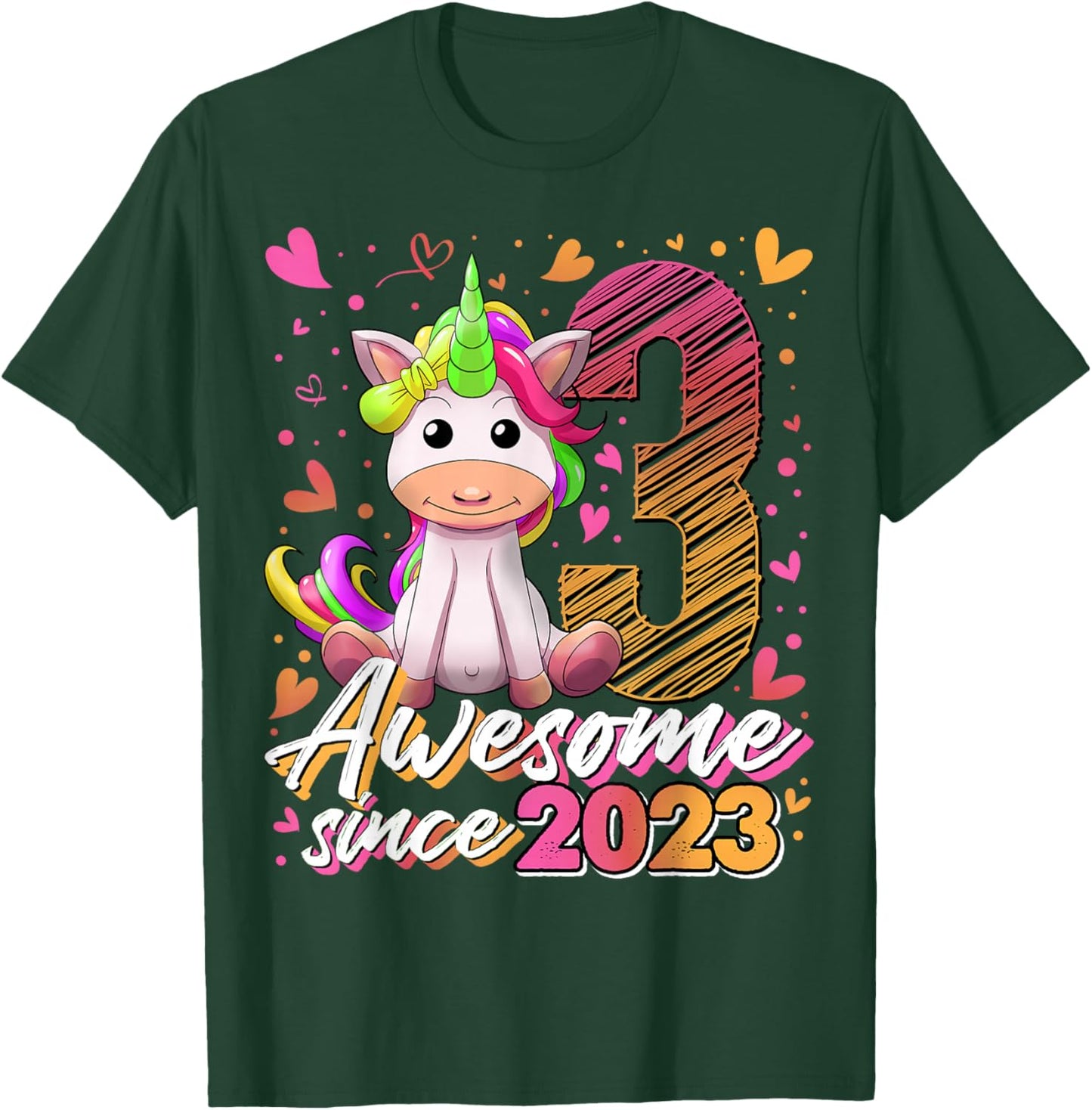 3rd Birthday Shirt Girl 3 Year Old Gifts 3 Birthday Girl T-Shirt - T-Shirt | Forest