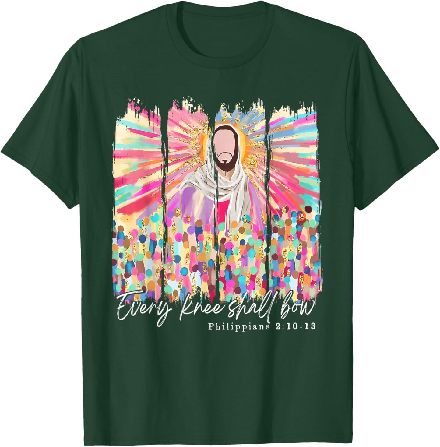 Every Knee Shall Bow Christian Jesus Bible Verse Easter T-Shirt - T-Shirt | Forest
