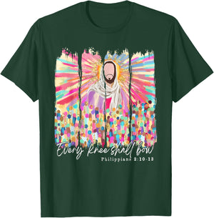 Every Knee Shall Bow Christian Jesus Bible Verse Easter T-Shirt - T-Shirt | Forest