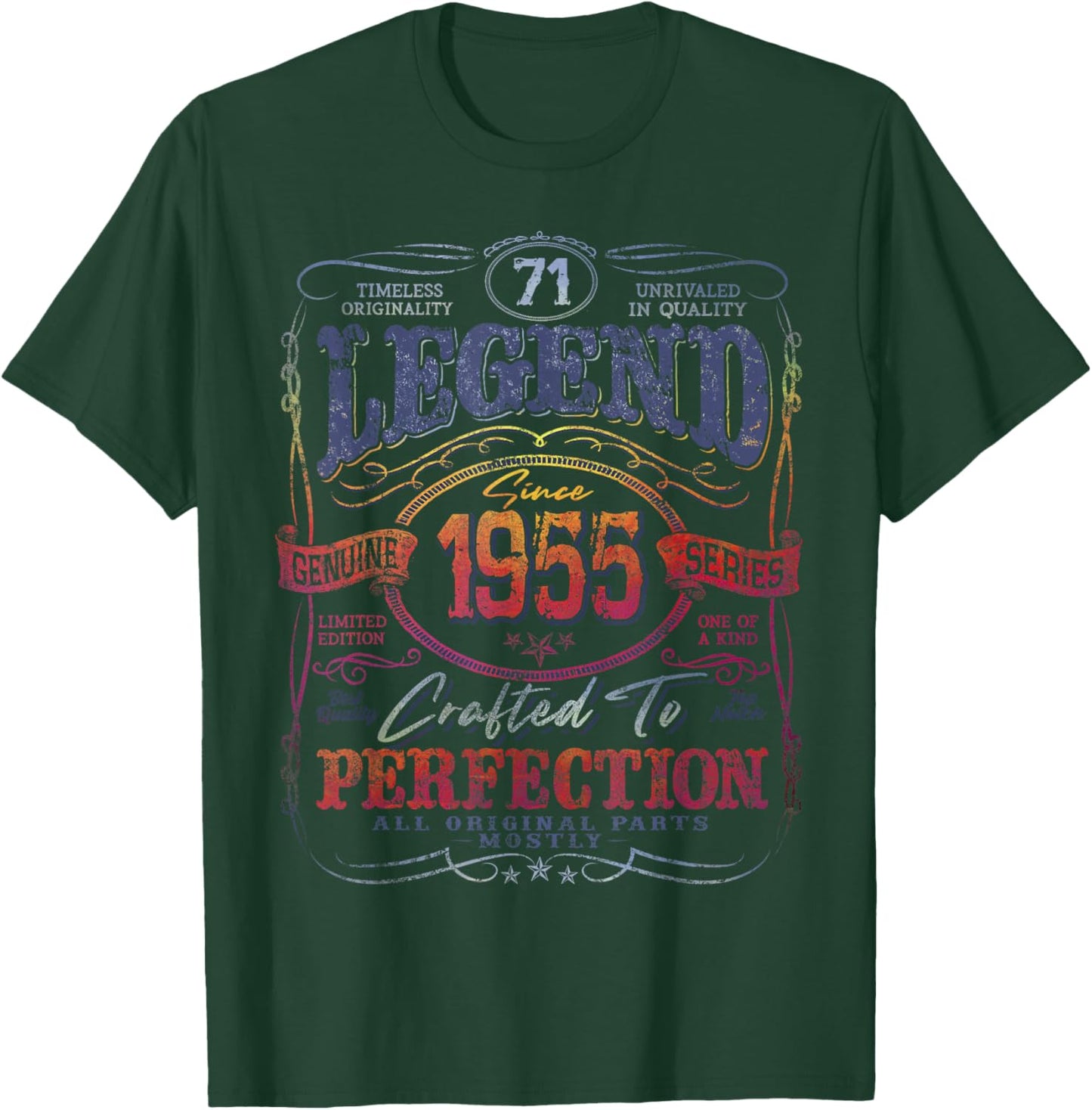 Vintage 1955 Limited Edition Shirt 71 Year Old 71st Birthday T-Shirt - T-Shirt | Forest