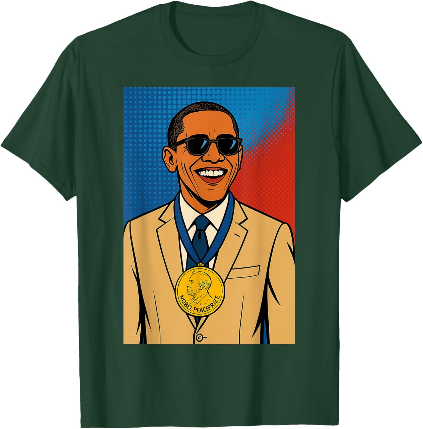 Obama Tan Suit Nobel Prize T-Shirt - T-Shirt | Forest