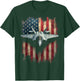 Rugged Patriotic Fighter Jet T-Shirt - T-Shirt | Forest