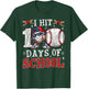 100 Days of School Dabbing Baseball Hit Student Kids Boys T-Shirt - T-Shirt | Forest