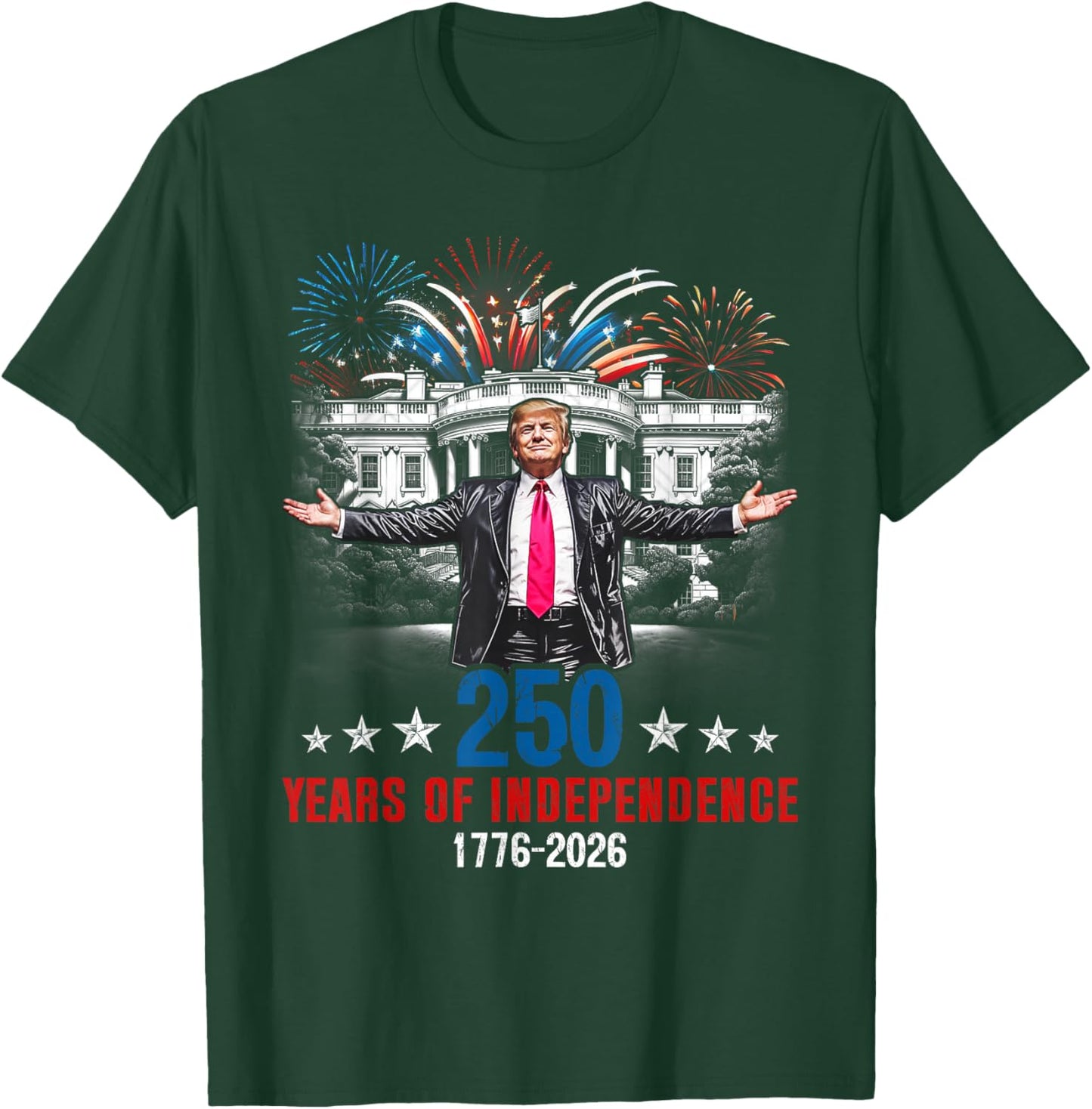 250 Years American 1776 2026 250th USA Birthday 4th of July T-Shirt - T-Shirt | Forest