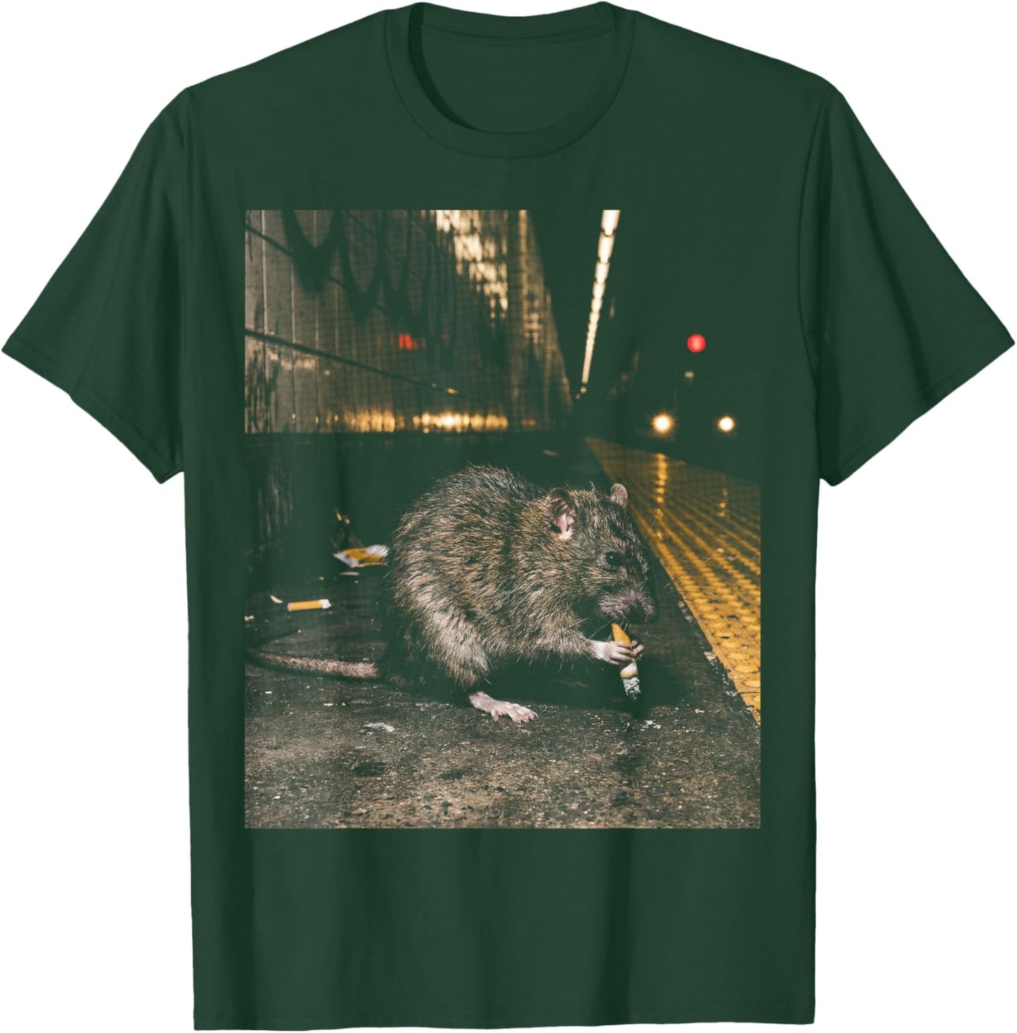 NYC Subway Rat Smoking Meme Funny T-Shirt - T-Shirt | Forest