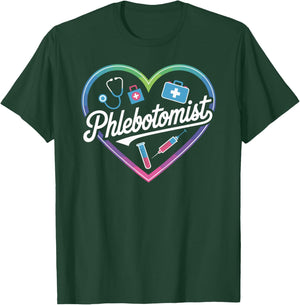 Phlebotomist Heart T-Shirt - T-Shirt | Forest