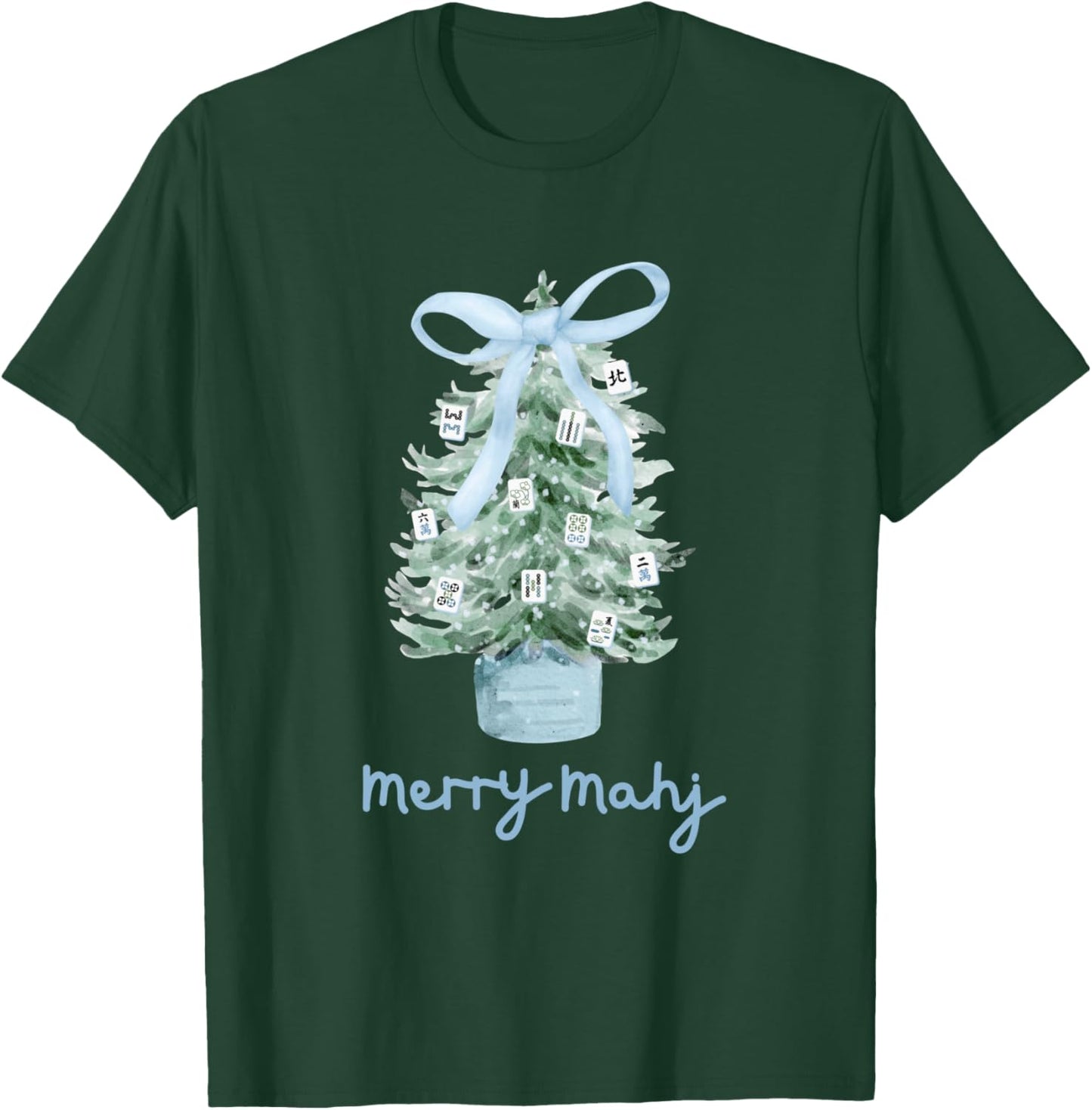 Merry Mahj Christmas Mahjong T-Shirt - T-Shirt | Forest