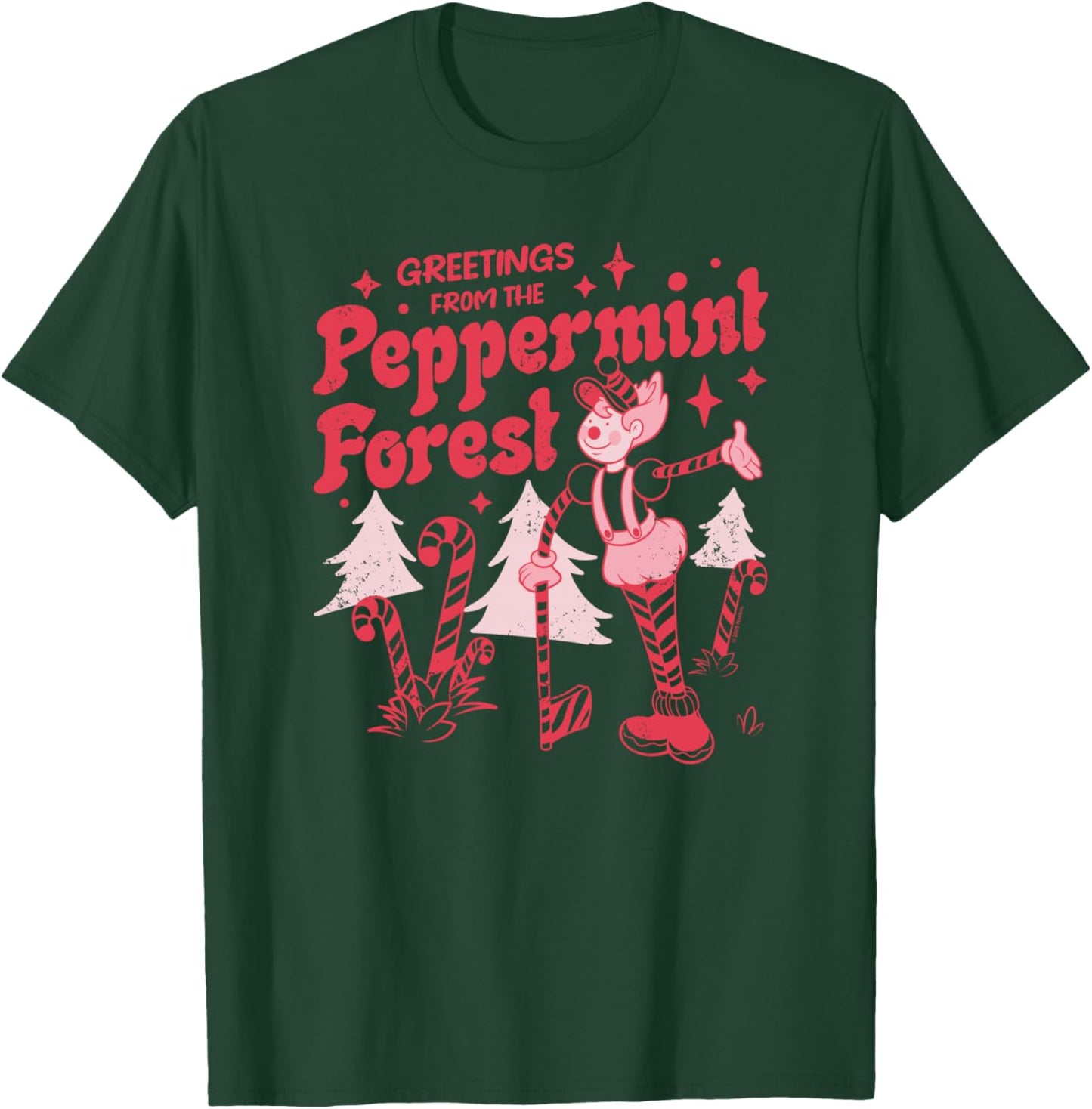 Candy Land Greetings From The Peppermint Forest Retro Poster T-Shirt - T-Shirt | Forest
