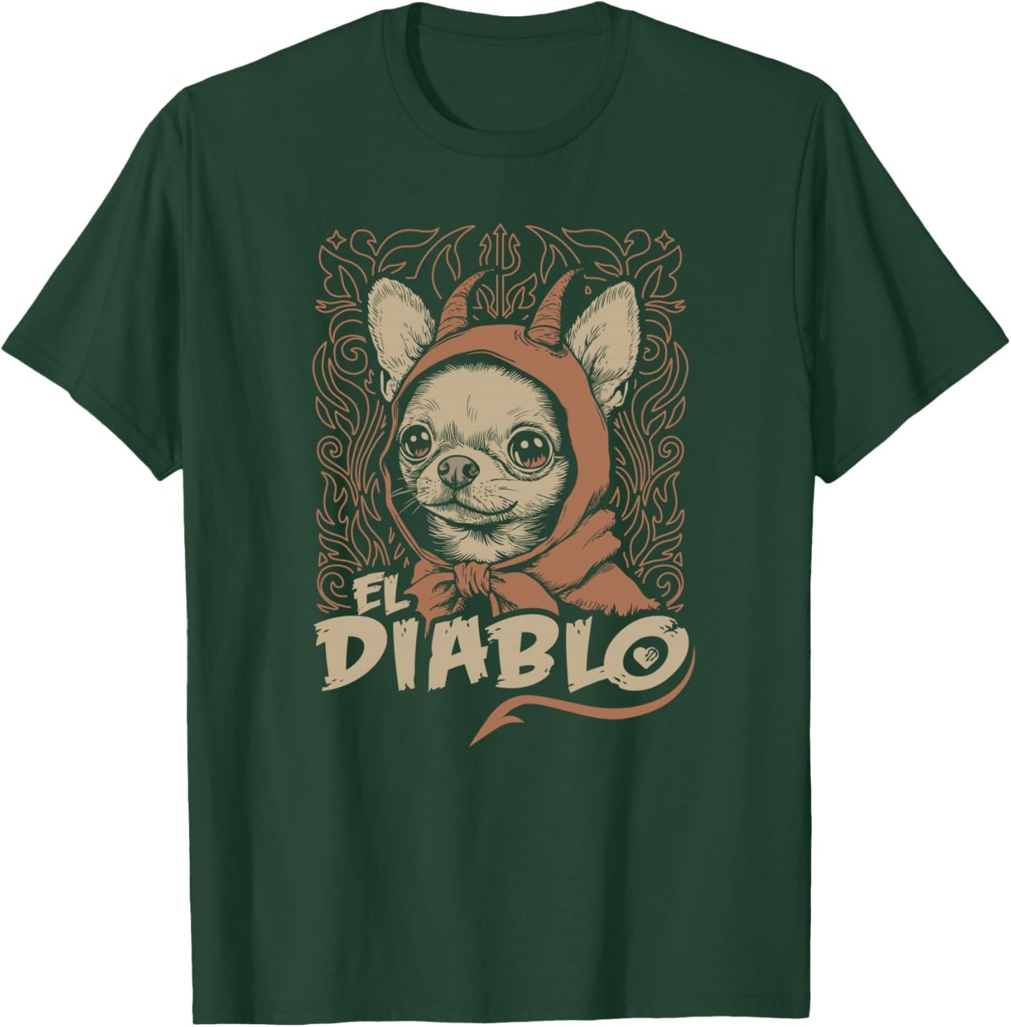 Funny Chihuahua El Diablo Cute Little Devil Vintage Dog T-Shirt - T-Shirt | Forest