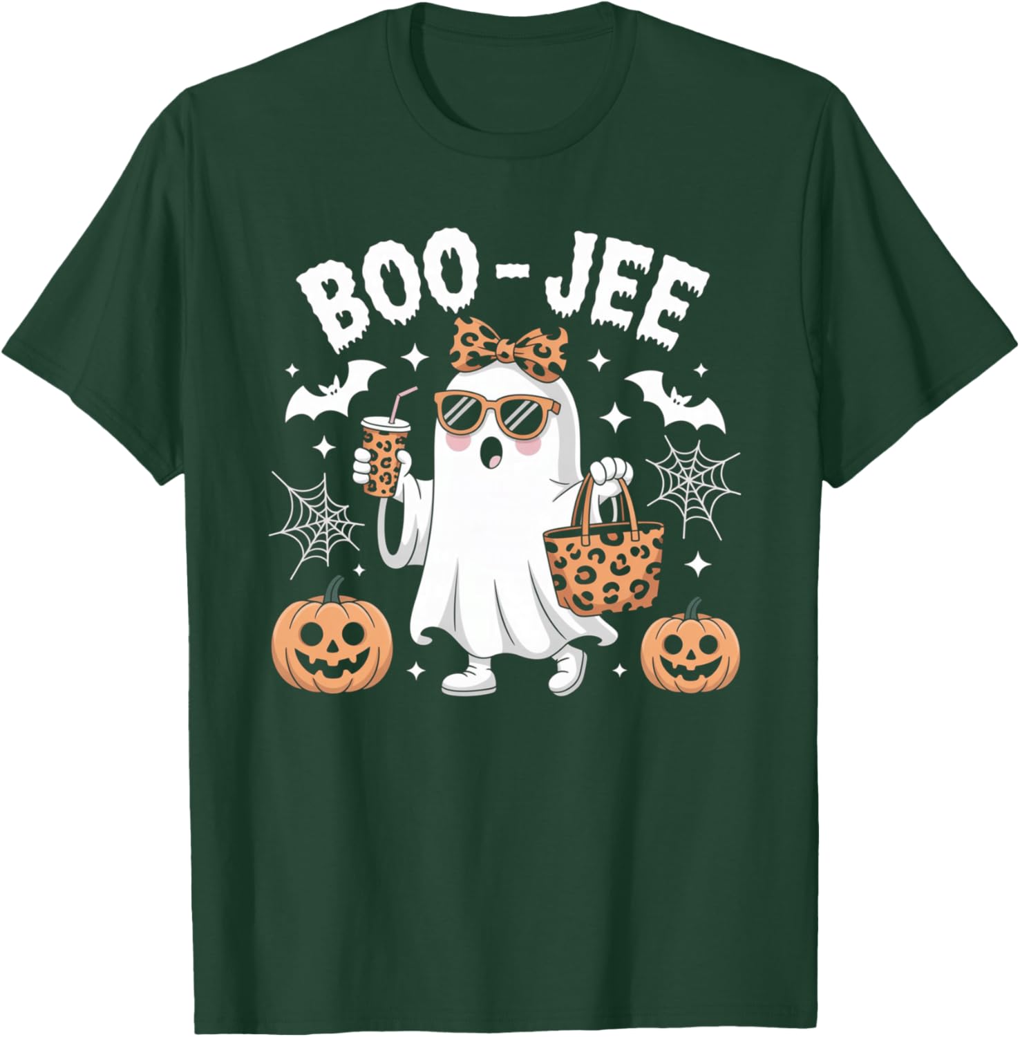 Boo JEE Ghost Halloween Spooky Vibes Boujee Boo Jee Ghost T-Shirt - T-Shirt | Forest