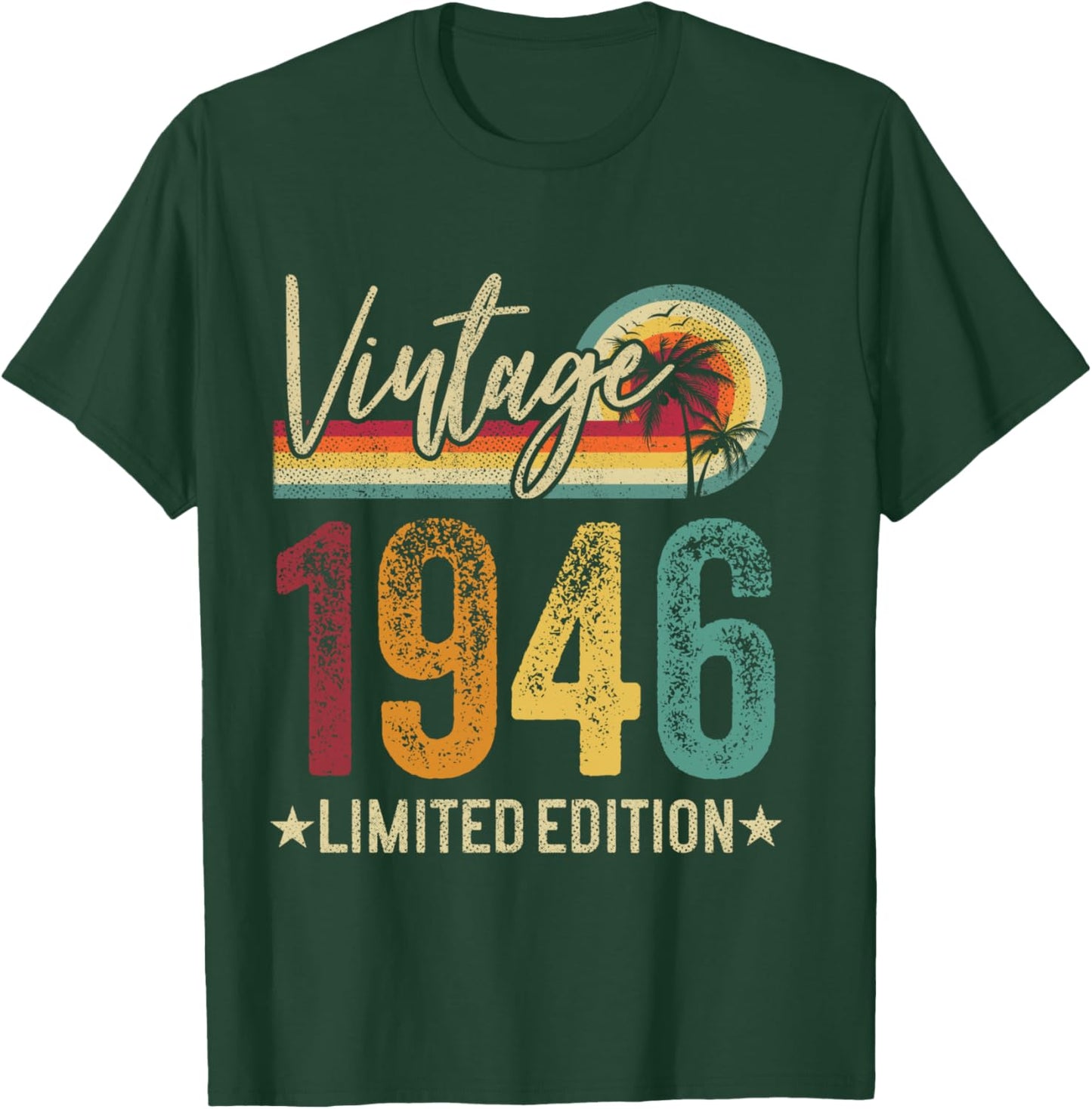 Retro 1946 80 Years Old 80th Birthday Vintage Men Women T-Shirt - T-Shirt | Forest